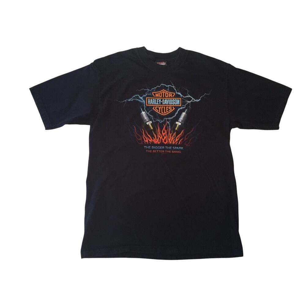 Harley Davidson T-Shirt M Blk Denver Mile High Spark Bang